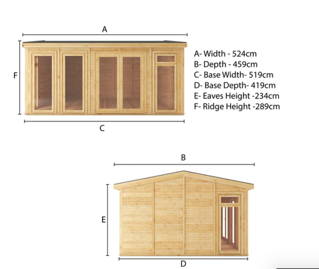 The Rufford Insulated Garden Room 5m x 4m - Ornate Outbuildings 
