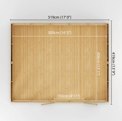 The Rufford Insulated Garden Room 5m x 4m - Ornate Outbuildings 