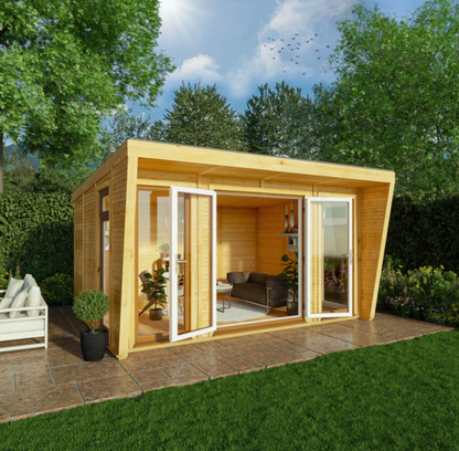 The Harlow Insulated Garden Room 4m x 3m with Oak UPVC (Windows & Doors) - Ornate Outbuildings 