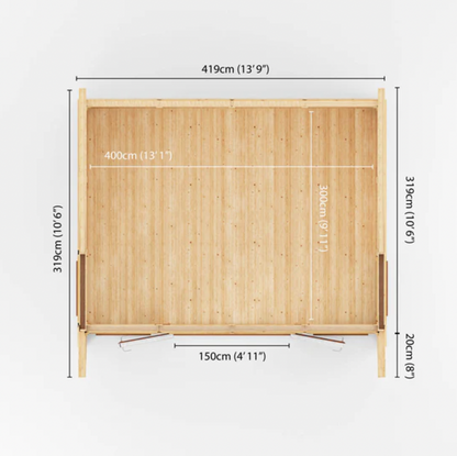 The Harlow Insulated Garden Room 4m x 3m with Oak UPVC (Windows & Doors) - Ornate Outbuildings 