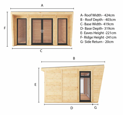 The Harlow Insulated Garden Room 4m x 3m with Anthracite UPVC (Windows & Doors) - Ornate Outbuildings 