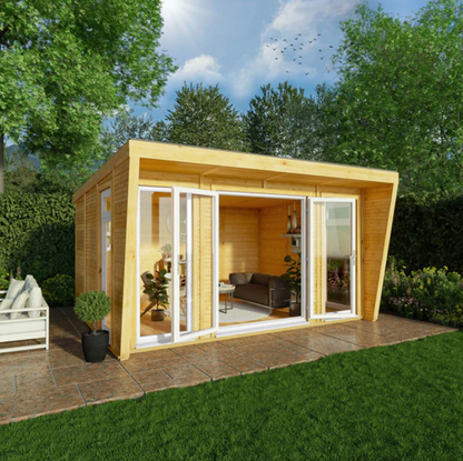 The Harlow Insulated Garden Room 4m x 3m with White UPVC (Windows & Doors) - Ornate Outbuildings 