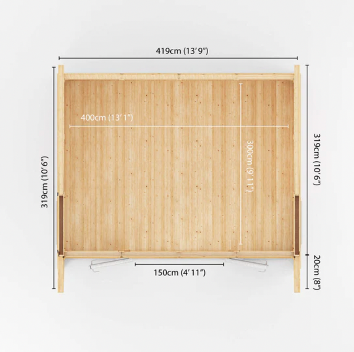 The Harlow Insulated Garden Room 4m x 3m with White UPVC (Windows & Doors) - Ornate Outbuildings 