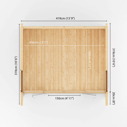 The Harlow Insulated Garden Room 4m x 3m with White UPVC (Windows & Doors) - Ornate Outbuildings 