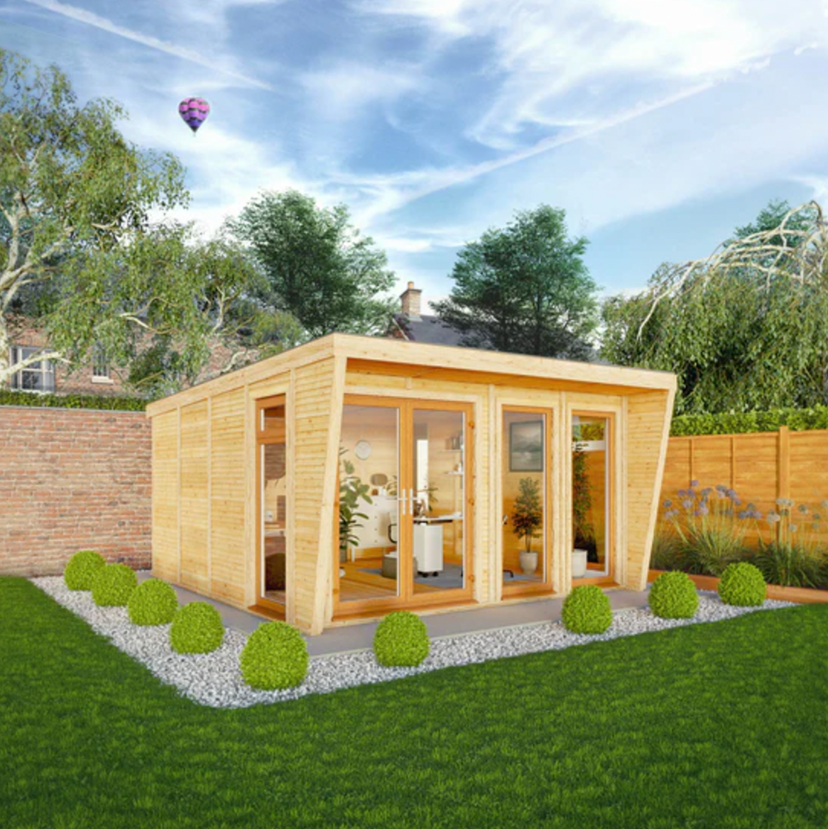 The Harlow Insulated Garden Room 4m x 4m with Oak UPVC (Windows & Doors) - Ornate Outbuildings 