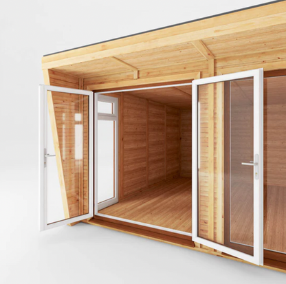 The Harlow Insulated Garden Room 4m x 4m with Oak UPVC (Windows & Doors) - Ornate Outbuildings 