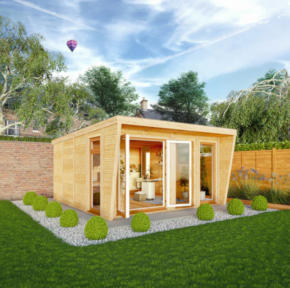 The Harlow Insulated Garden Room 4m x 4m with Oak UPVC (Windows & Doors) - Ornate Outbuildings 