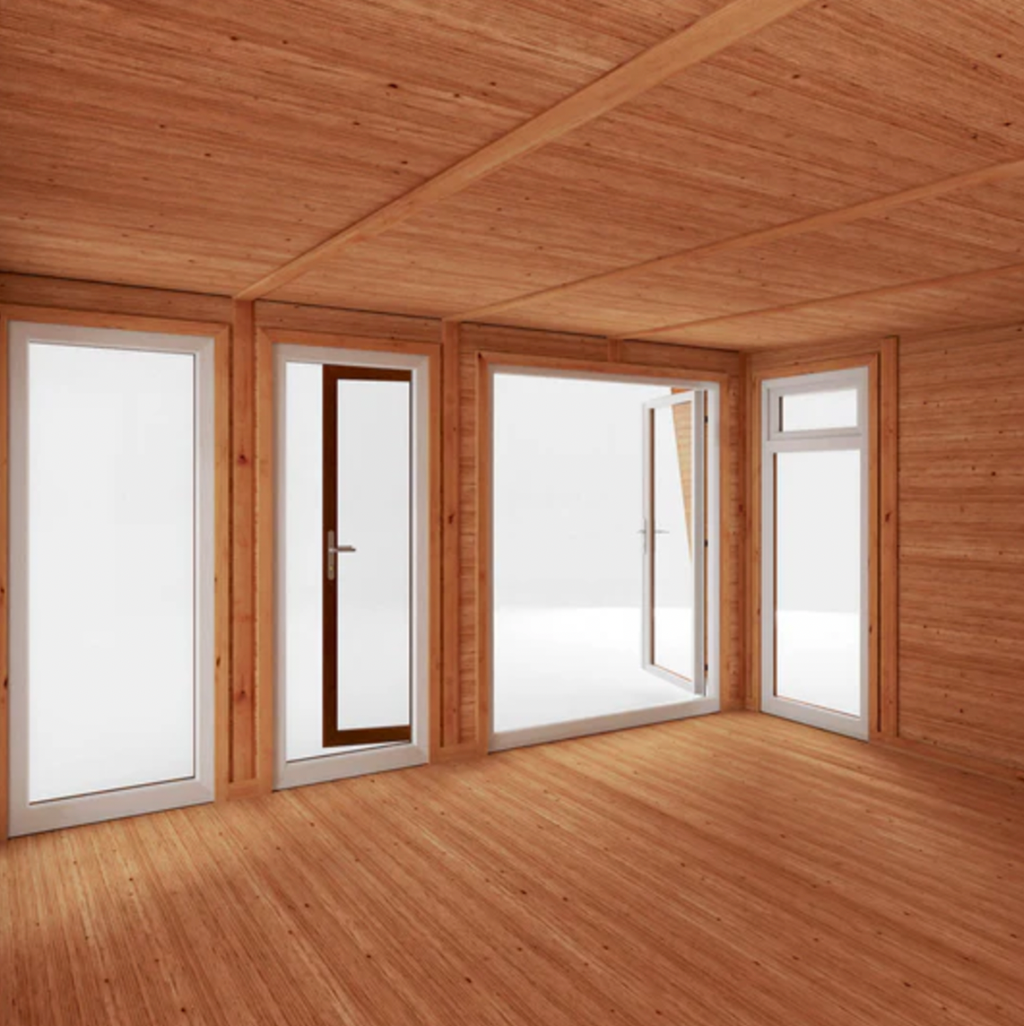 The Harlow Insulated Garden Room 4m x 4m with Oak UPVC (Windows & Doors) - Ornate Outbuildings 