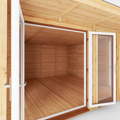 The Harlow Insulated Garden Room 4m x 4m with Oak UPVC (Windows & Doors) - Ornate Outbuildings 