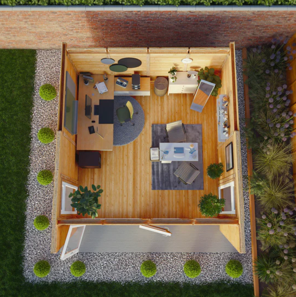 The Harlow Insulated Garden Room 4m x 4m with Oak UPVC (Windows & Doors) - Ornate Outbuildings 