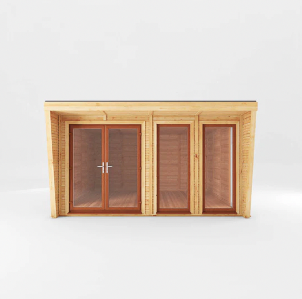 The Harlow Insulated Garden Room 4m x 4m with Oak UPVC (Windows & Doors) - Ornate Outbuildings 