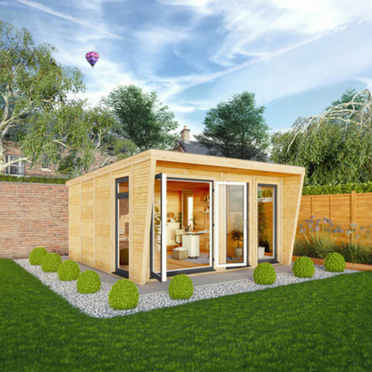The Harlow Insulated Garden Room 4m x 4m with Anthracite UPVC (Windows & Doors) - Ornate Outbuildings 