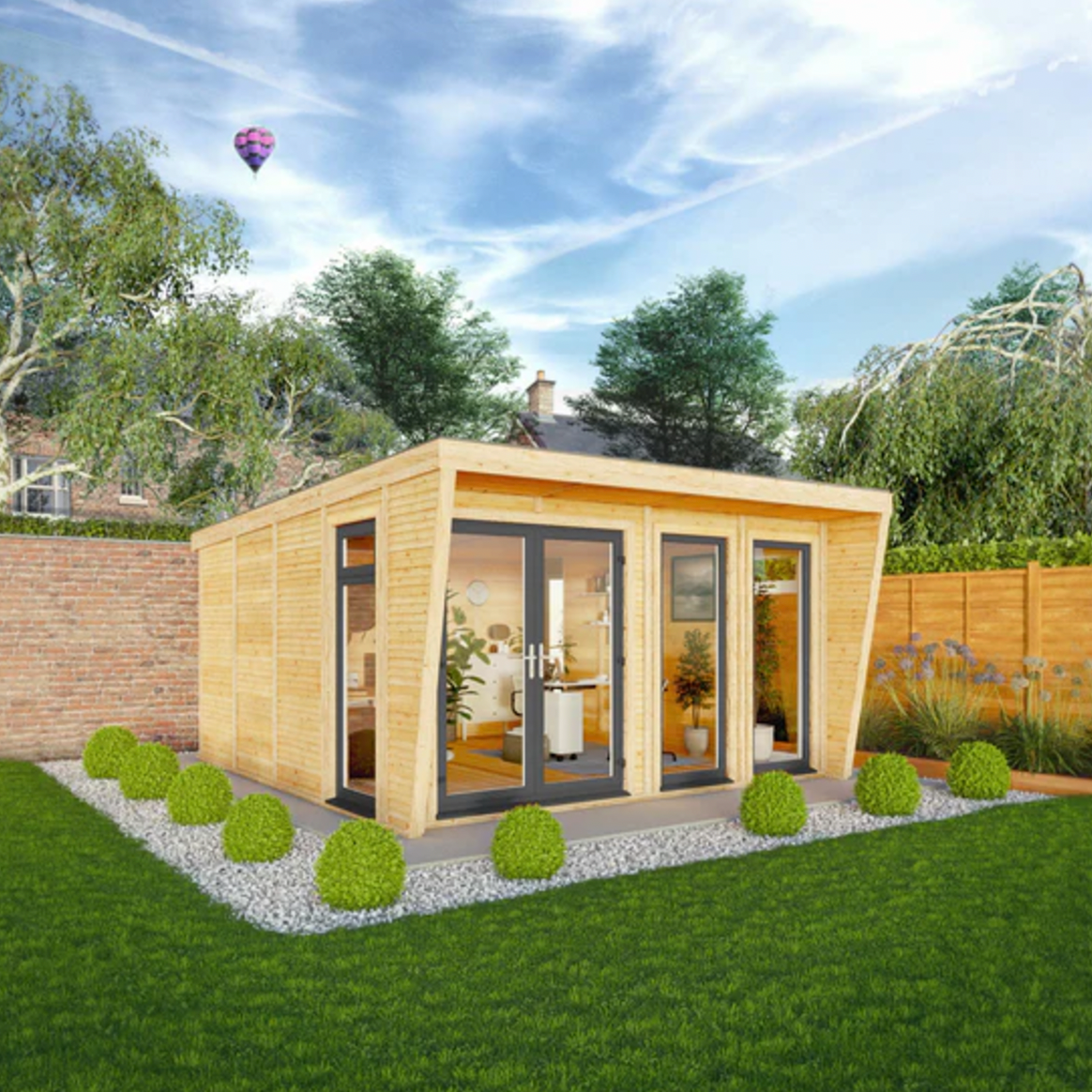 The Harlow Insulated Garden Room 4m x 4m with Anthracite UPVC (Windows & Doors) - Ornate Outbuildings 