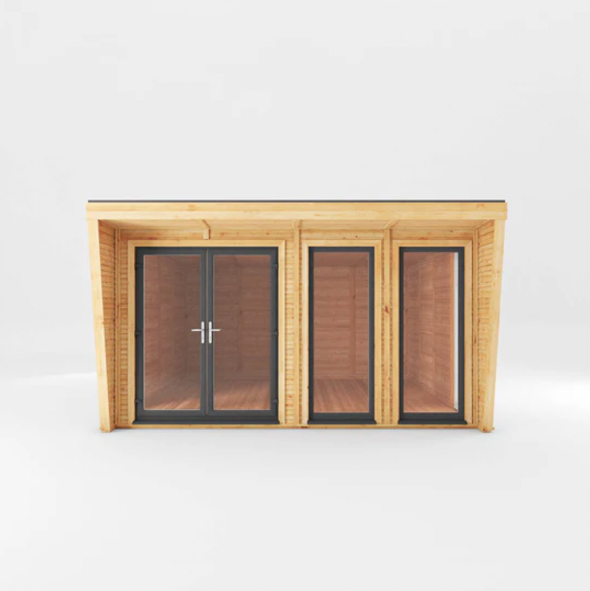 The Harlow Insulated Garden Room 4m x 4m with Anthracite UPVC (Windows & Doors) - Ornate Outbuildings 