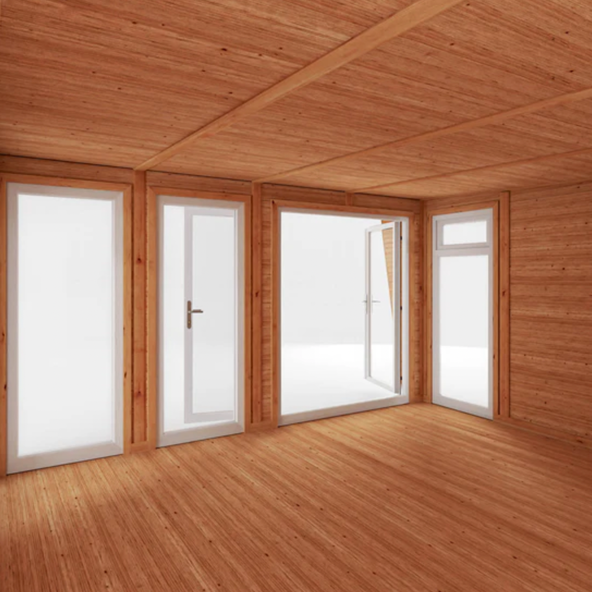 The Harlow Insulated Garden Room 4m x 4m with White UPVC (Windows & Doors) - Ornate Outbuildings 