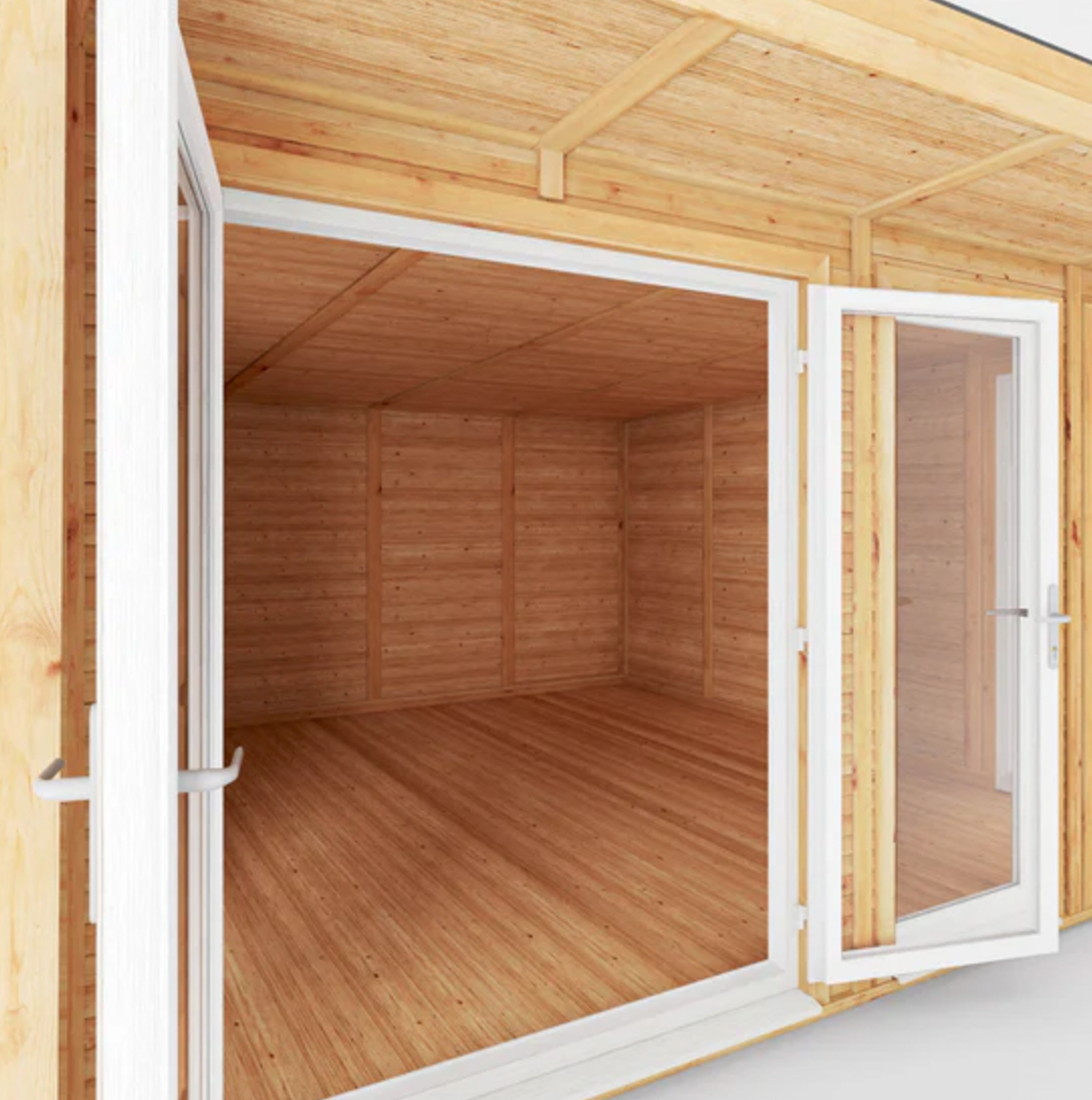 The Harlow Insulated Garden Room 4m x 4m with White UPVC (Windows & Doors) - Ornate Outbuildings 