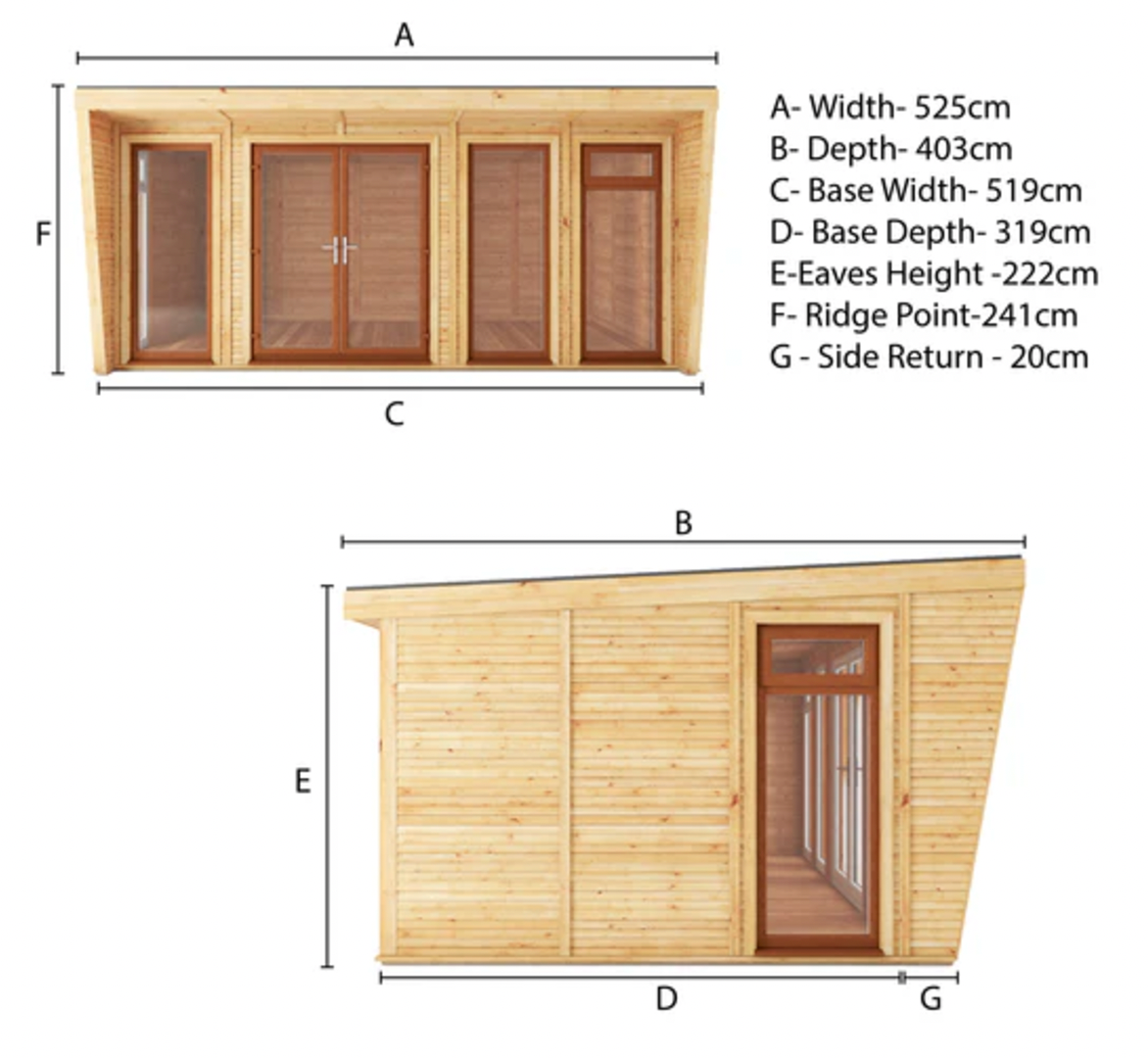 The Harlow Insulated Garden Room 5m x 3m with Oak UPVC (Window & Doors) - Ornate Outbuildings 