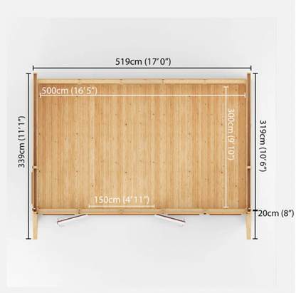 The Harlow Insulated Garden Room 5m x 3m with Oak UPVC (Window & Doors) - Ornate Outbuildings 