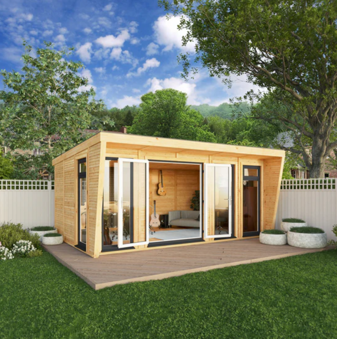 The Harlow Insulated Garden Room 5m x 3m with Anthracite UPVC (Windows & Doors) - Ornate Outbuildings 