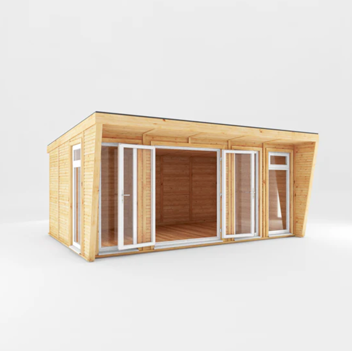 The Harlow Insulated Garden Room 5m x 3m with White UPVC ( Windows & Doors) - Ornate Outbuildings 