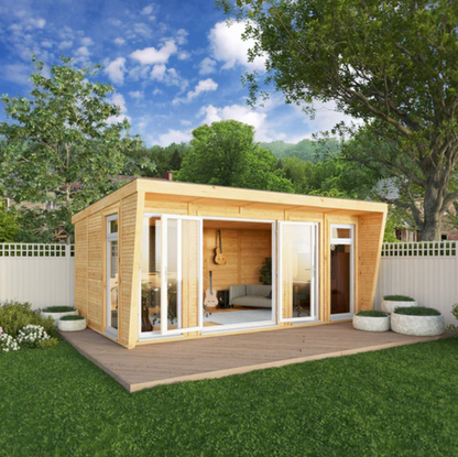 The Harlow Insulated Garden Room 5m x 3m with White UPVC ( Windows & Doors) - Ornate Outbuildings 