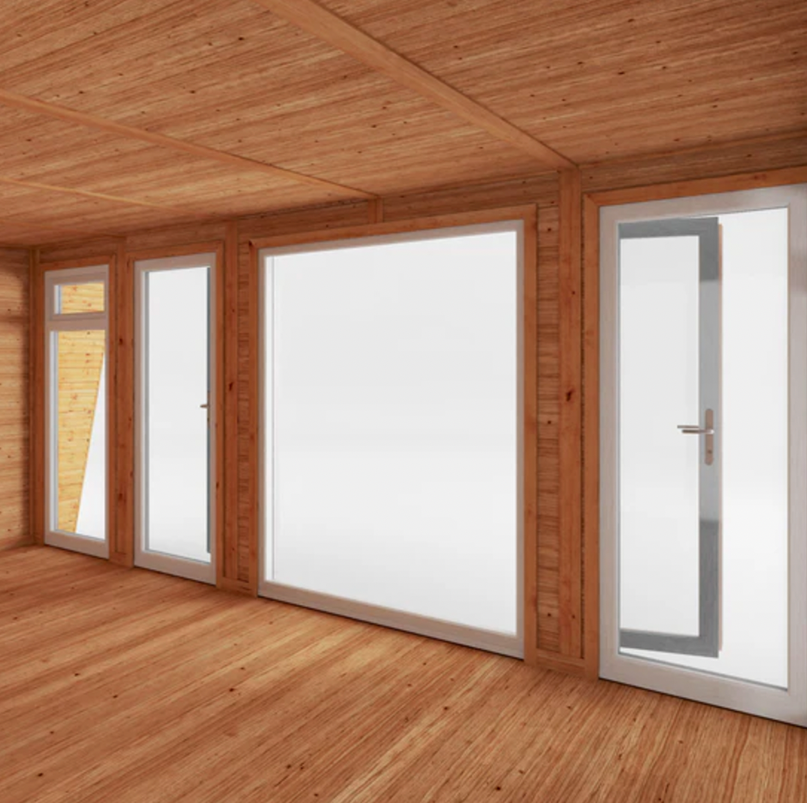 The Harlow Insulated Garden Room 5m x 3m with White UPVC ( Windows & Doors) - Ornate Outbuildings 