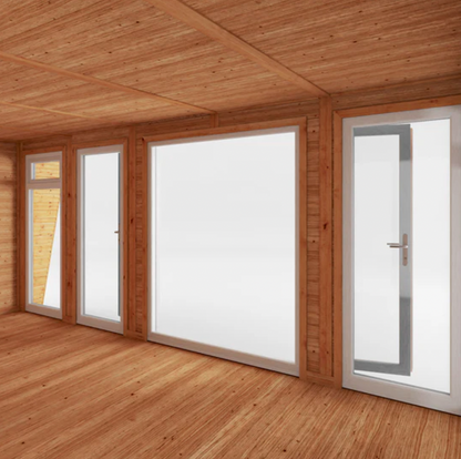 The Harlow Insulated Garden Room 5m x 3m with White UPVC ( Windows & Doors) - Ornate Outbuildings 