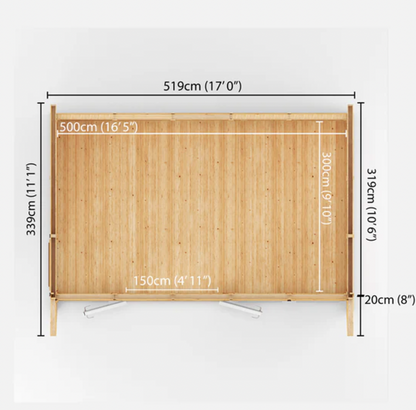 The Harlow Insulated Garden Room 5m x 3m with White UPVC ( Windows & Doors) - Ornate Outbuildings 