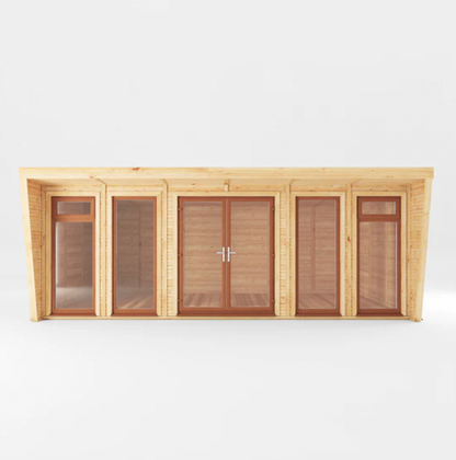 The 6m x 3m Harlow Insulated Garden Room with Oak UPVC (Windows & Doors) - Ornate Outbuildings 