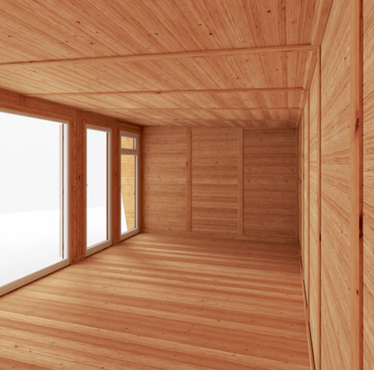 The 6m x 3m Harlow Insulated Garden Room with Oak UPVC (Windows & Doors) - Ornate Outbuildings 