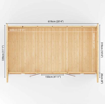 The 6m x 3m Harlow Insulated Garden Room with Oak UPVC (Windows & Doors) - Ornate Outbuildings 
