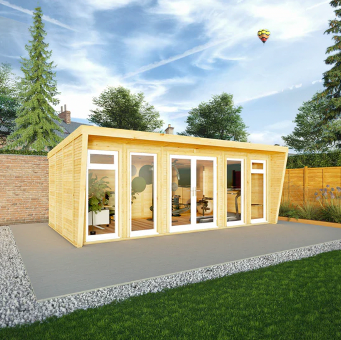 The 6m x 3m Harlow Insulated Garden Room with White UPVC ( Windows & Doors) - Ornate Outbuildings 