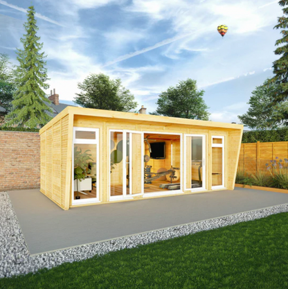 The 6m x 3m Harlow Insulated Garden Room with White UPVC ( Windows & Doors) - Ornate Outbuildings 