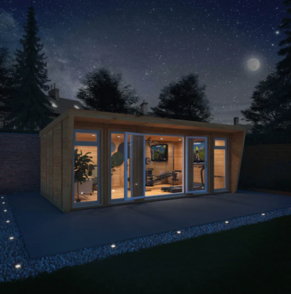 The 6m x 3m Harlow Insulated Garden Room with White UPVC ( Windows & Doors) - Ornate Outbuildings 