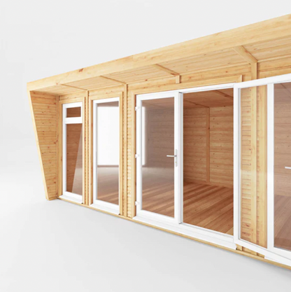 The 6m x 3m Harlow Insulated Garden Room with White UPVC ( Windows & Doors) - Ornate Outbuildings 