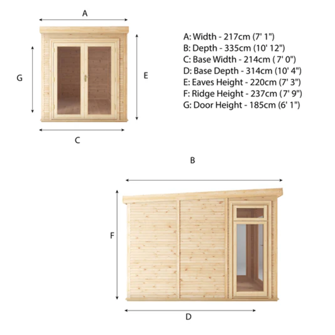 2 x 3m DIY Insulated Garden Room - Ornate Outbuildings 