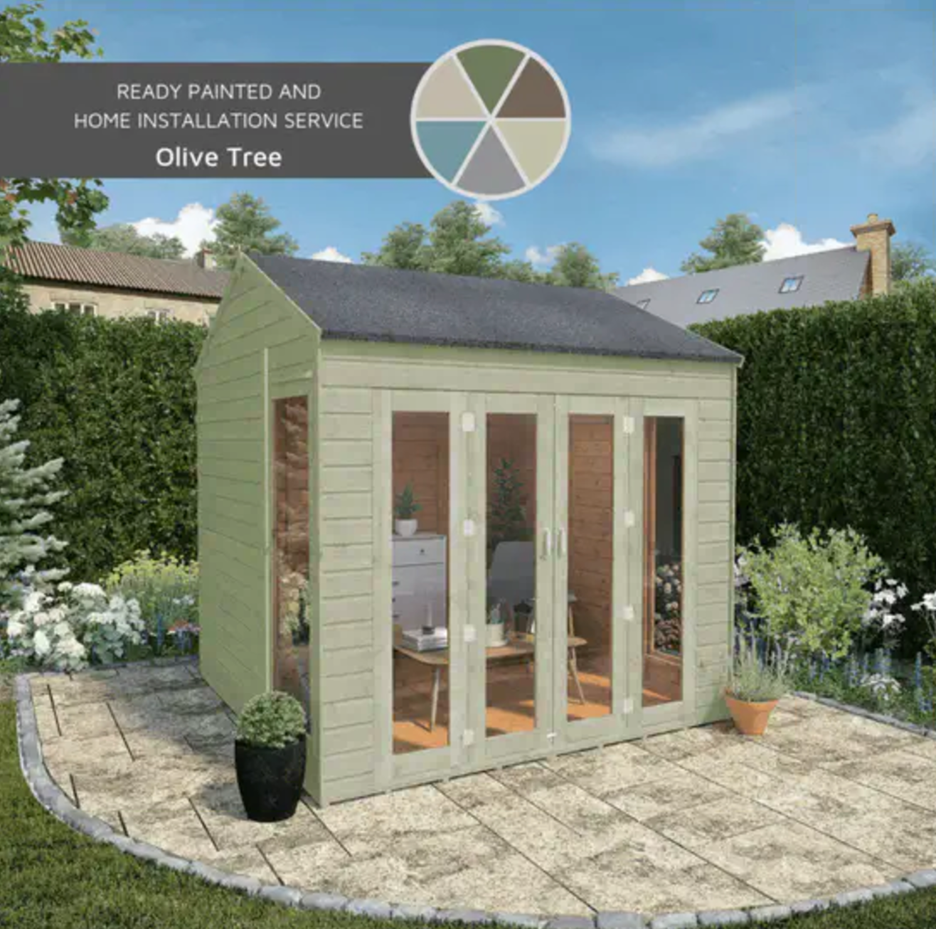 8 x 8 Vermont Wooden Summerhouse - Ornate Outbuildings 