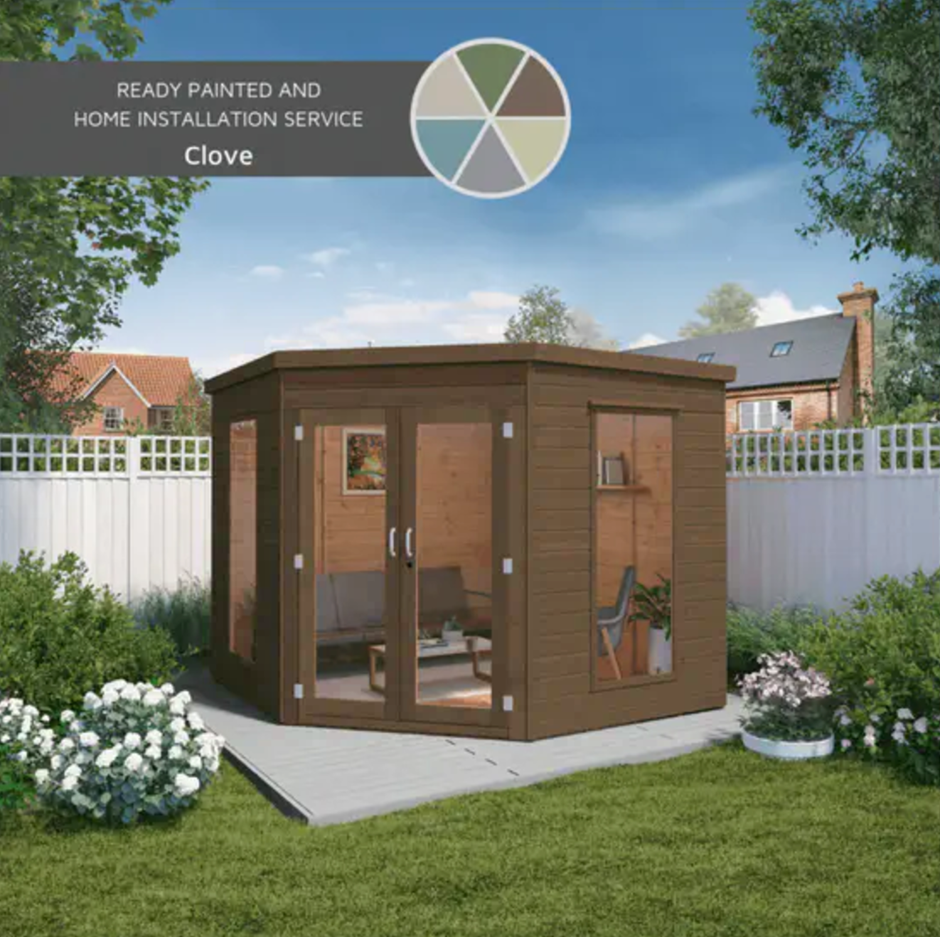 8 x 8 Premier Corner Summerhouse - Ornate Outbuildings 