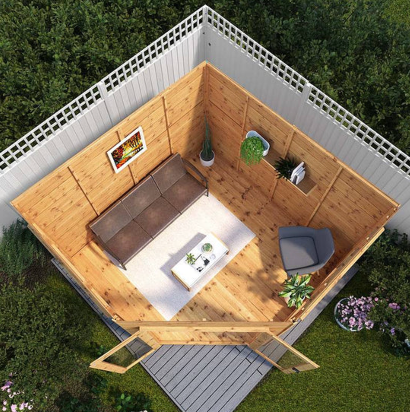 9 x 9 Premier Corner Summerhouse - Ornate Outbuildings 