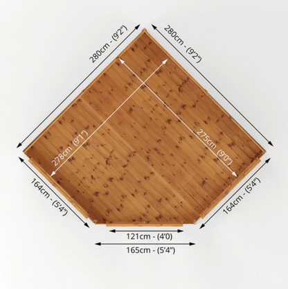 9 x 9 Premier Corner Summerhouse - Ornate Outbuildings 