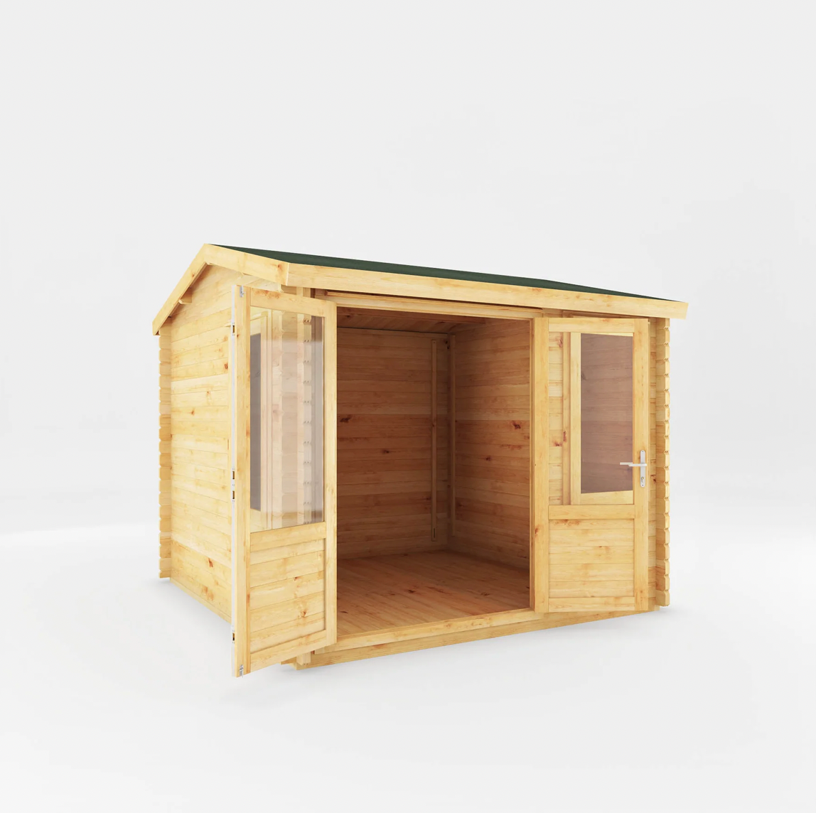 3m x 3m Home Office Elite Log Cabin - 44mm - Ornate Outbuildings 