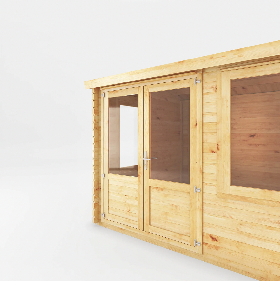 3m x 3m Home Office Elite Log Cabin - 44mm - Ornate Outbuildings 