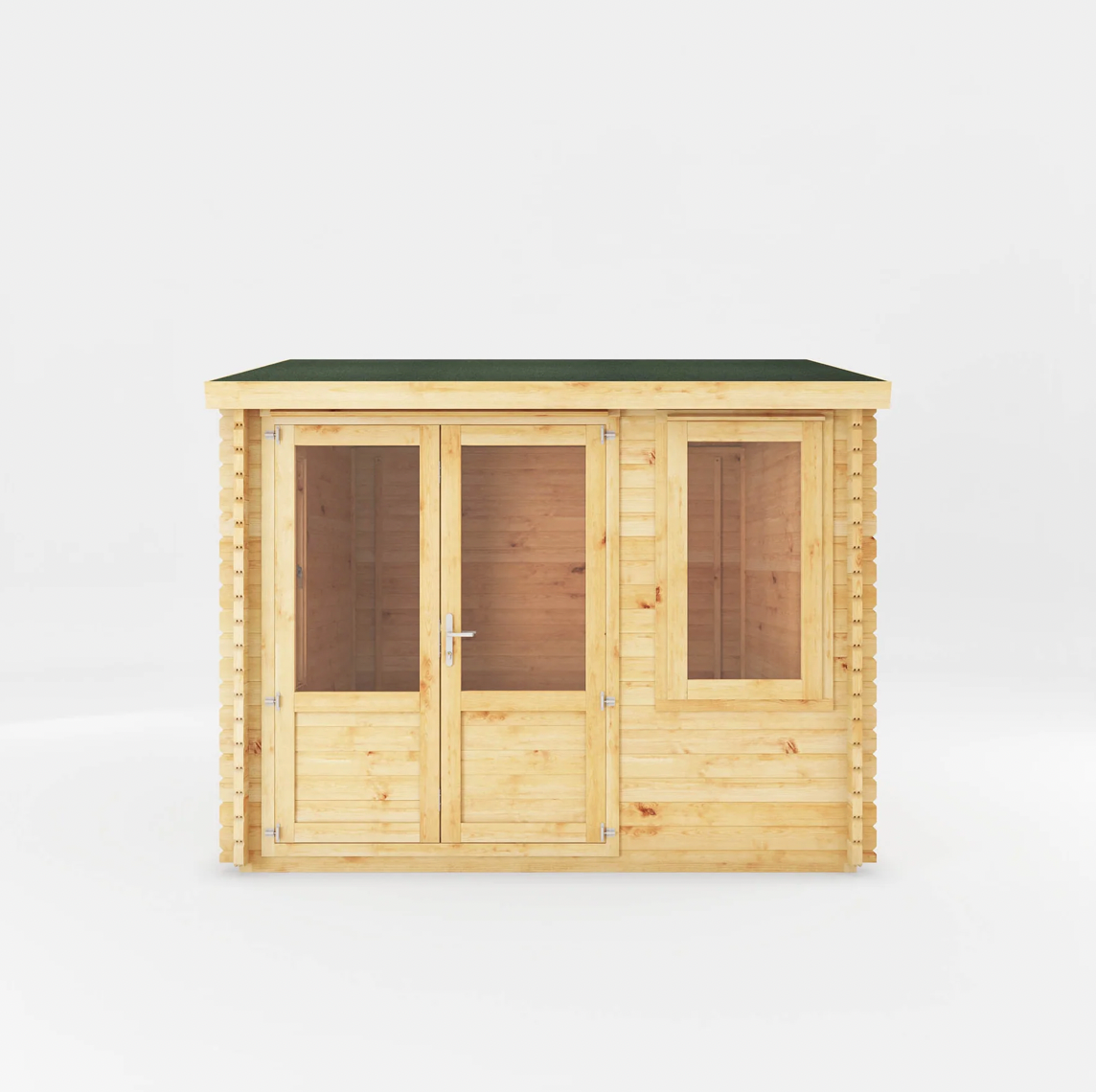 3m x 3m Home Office Elite Log Cabin - 44mm - Ornate Outbuildings 