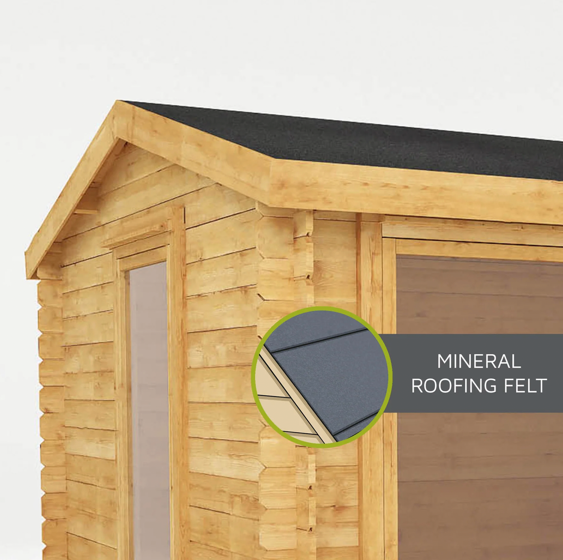 3m x 3m Home Office Elite Log Cabin - 44mm - Ornate Outbuildings 