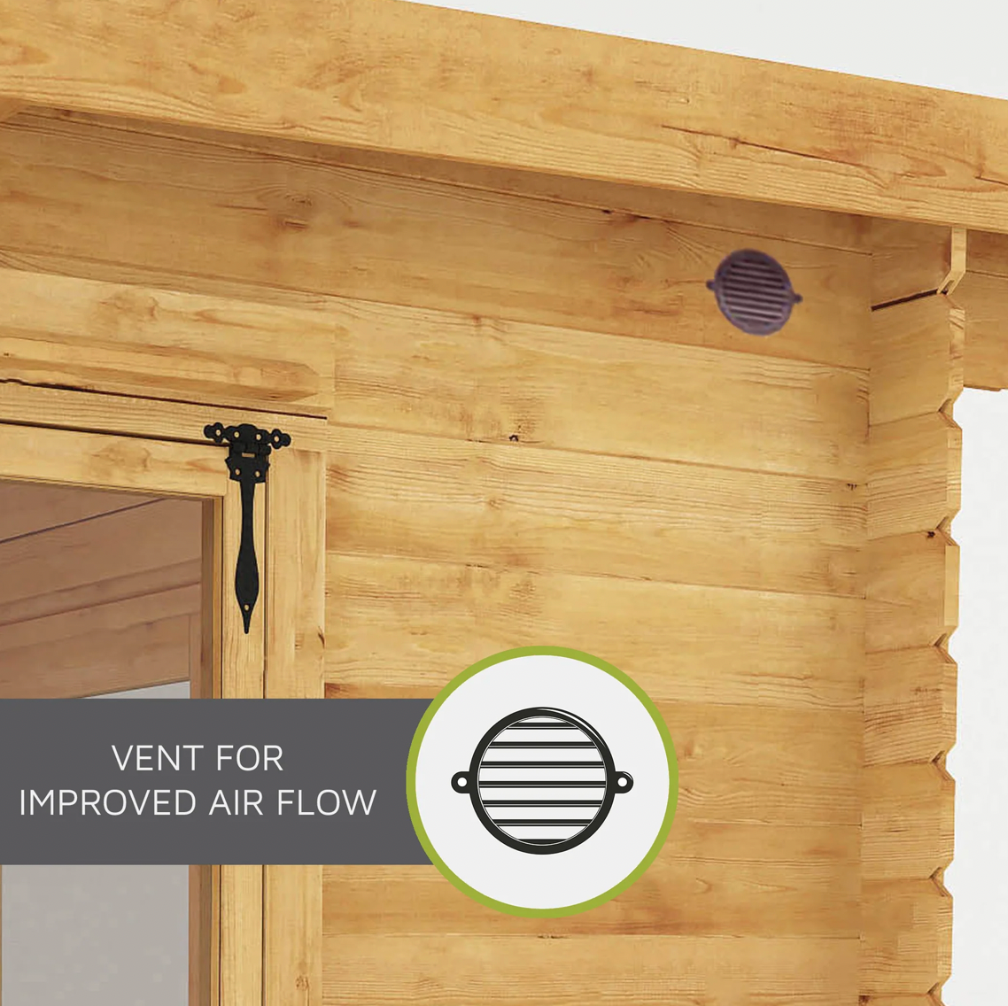 3m x 3m Home Office Elite Log Cabin - UPVC White - Ornate Outbuildings 