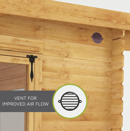 4m x 4m Home Office Elite Log Cabin -44mm - Ornate Outbuildings 