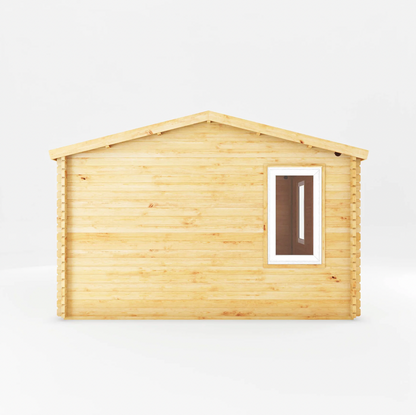 4m x 4m Home Office Elite Log Cabin - UPVC White - Ornate Outbuildings 