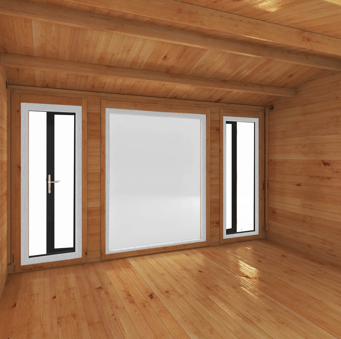 4m x 3m Home Office Studio Log Cabin - UPVC Anthracite - Ornate Outbuildings 