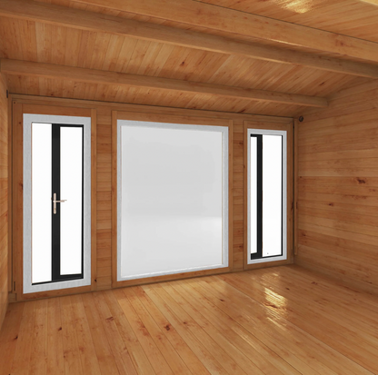 4m x 3m Home Office Studio Log Cabin - UPVC Anthracite - Ornate Outbuildings 