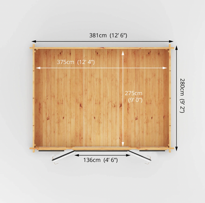 4m x 3m Home Office Studio Log Cabin - UPVC Anthracite - Ornate Outbuildings 